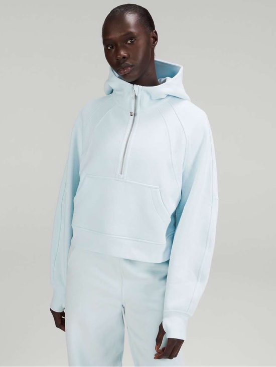 lululemon athletica Tops - 103. Lululemon Scuba Oversized Half-Zip Hoodie Powder Blue XS-S